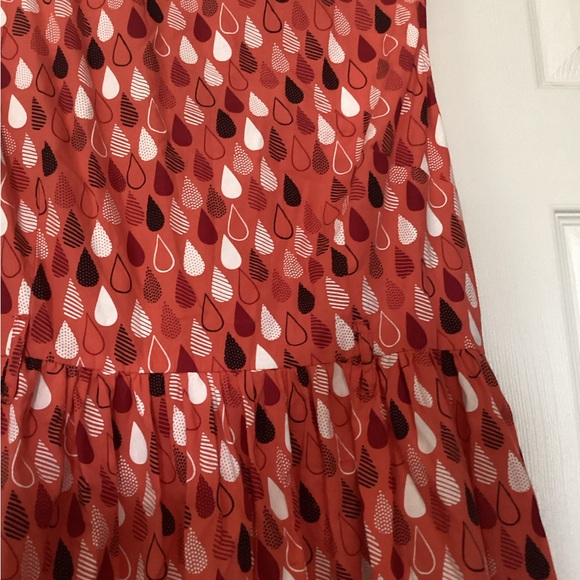 Circus Size 16 Orange Retro Fit & Flare Raindrop Sleeveless Dress - Picture 6 of 7